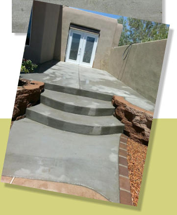 Concrete patio, steps, bordered wtih pavers,  by Rising Sun Landscaping & Maintenance